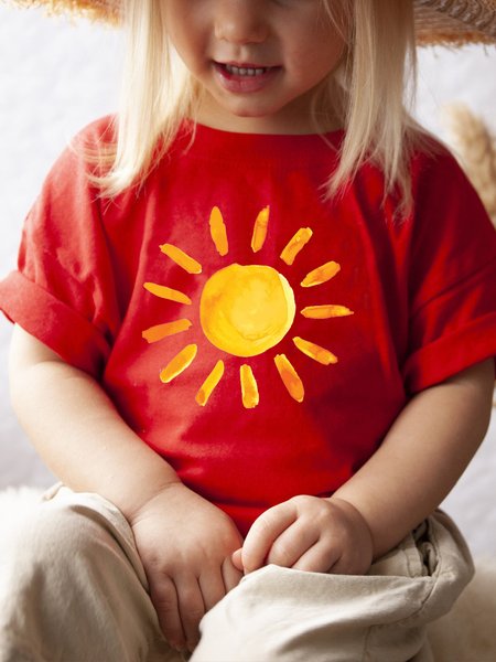 

Sun Print Kids Crew Neck Casual T-Shirt, Red, Kids