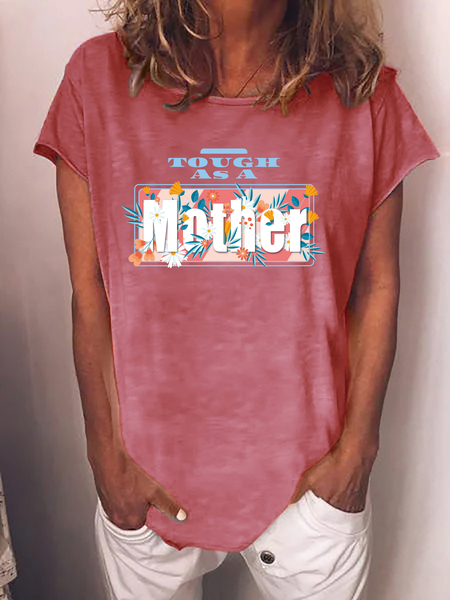 

As A Mother Funny Vacation Short Sleeve Tops, Pink, T-shirts