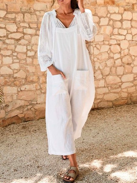 

Loosen Jumpsuit & Romper, White, Jumpsuits