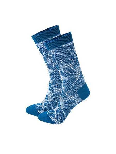 

Retro Personality Blue Maple Leaf Cotton Socks, Light blue, Men Socks