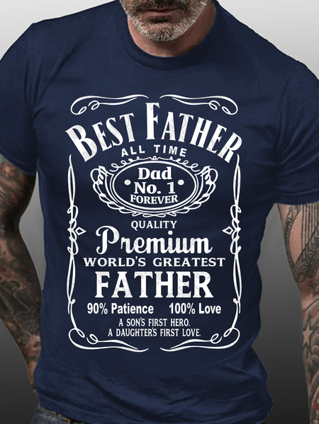 

World's Best Father All Time NO.1 Gift Shirts&Tops, Navyblue, T-shirts
