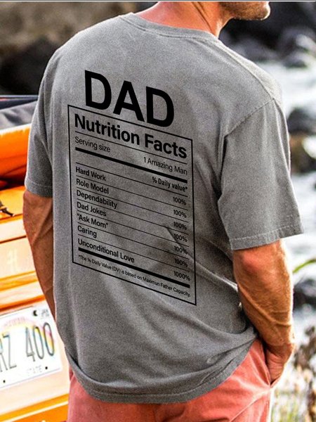 

Dad Nutrition Facts Funny Father's Day Gift T-shirt, Light gray, T-shirts