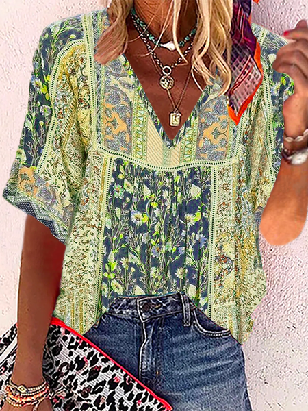 

Boho Casual Top, Yellow, Blouses & Shirts