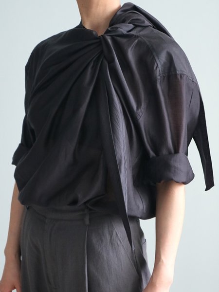 

Daily Regular Fit Plain Short Sleeve Top, Black, Tops