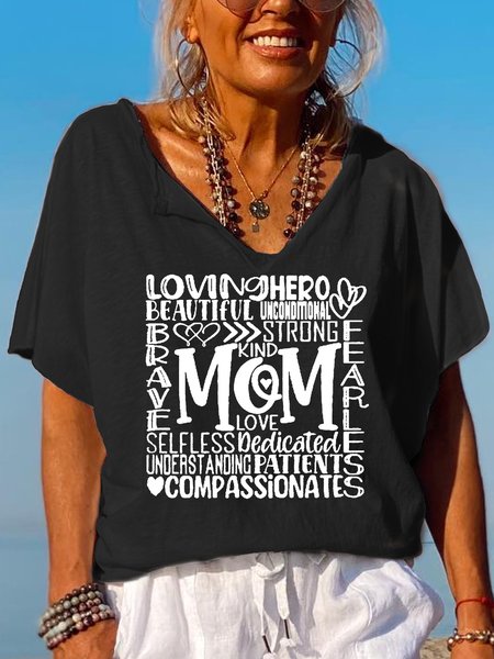 

Ladies Mom Women‘s Short Sleeve T-Shirt, Black, T-shirts