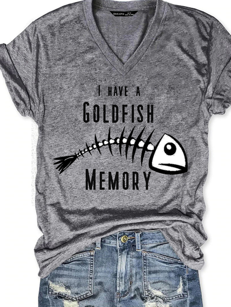 

I Have A Goldfish Memory Funny Bad Memory Shirts&Tops, Gray, T-shirts