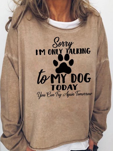 

Women's Dog Lover Casual Letter Sweatshirt, Light brown, Hoodies&Sweatshirts