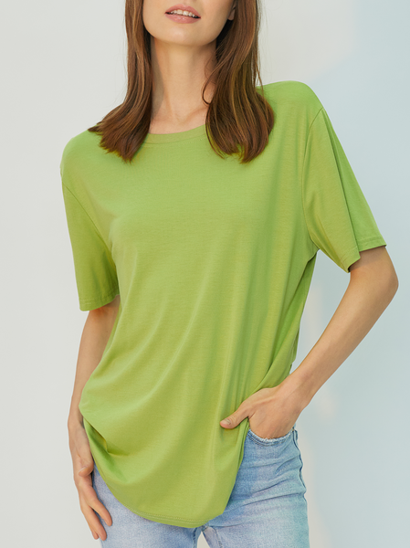 

Women's Antimicrobial Bamboo Fabric Soft and Comfortable Loosen T-Shirt, Green, T-shirts