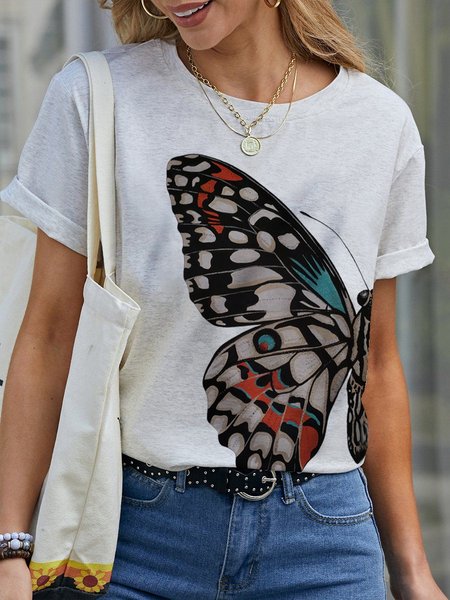 

Casual Short Sleeve T-Shirt, White, T-Shirts
