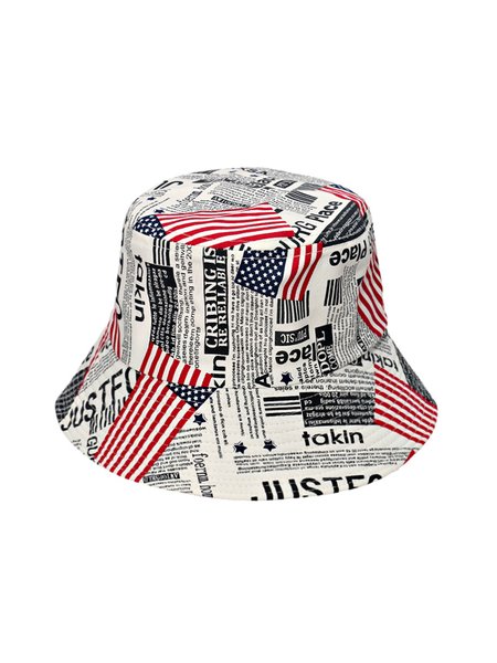

JFN Beach Vacation American Flag Bucket Hat Sun Protection Daily Commute, Black, Women Hats