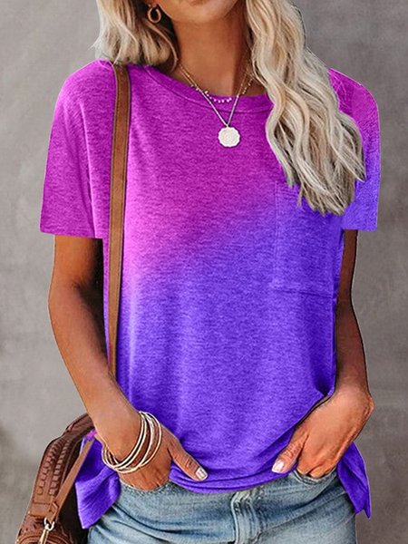 

Crew Neck Regular Fit Short Sleeve T-Shirt, Fuchsia, T-Shirts
