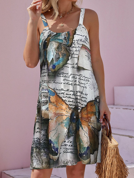 

Vacation Loosen Sleeveless Knitting Dresses, Light gray, Dresses