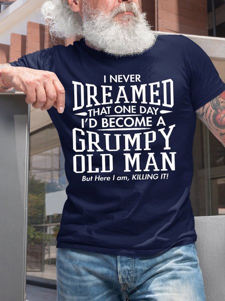 

Men's Become A Grumpy Old Man Casual Short Sleeve T-Shirt, Purplish blue, T-shirts