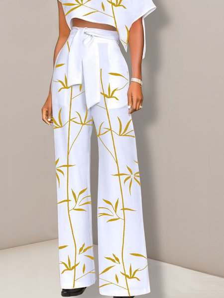 

Vacation Loosen Pants, White, Wide Leg Pants