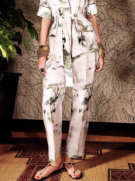 

Animal Regular Fit Straight Leg Pants, Multicolor, Cropped Pants