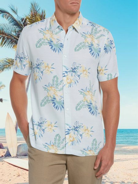 

Short Sleeve Vacation Short Sleeve Shirt, Blue, Shirts ＆ Blouse
