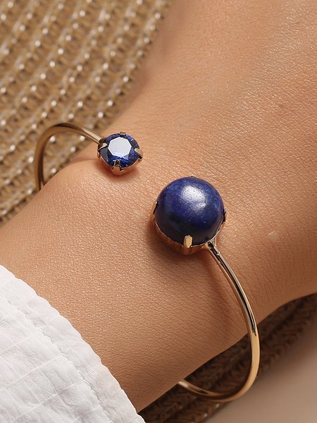 

Ethnic Vintage Diamond Blue Natural Stone Bracelet, As picture, Bracelets