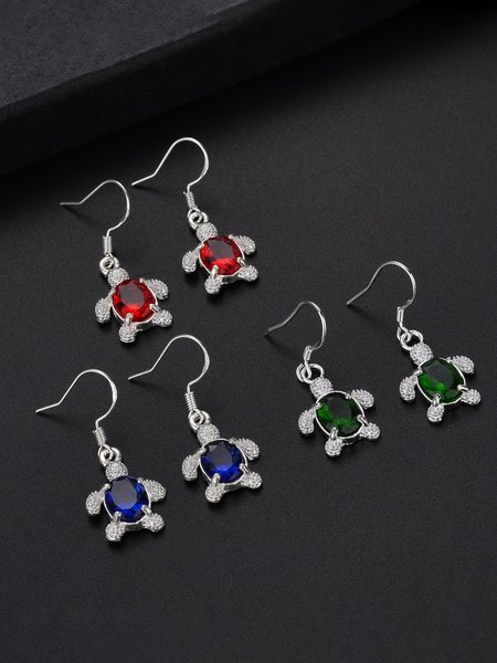 

JFN Resort Style Diamond Jewel Turtle Turtle Earrings, Blue, Earrings
