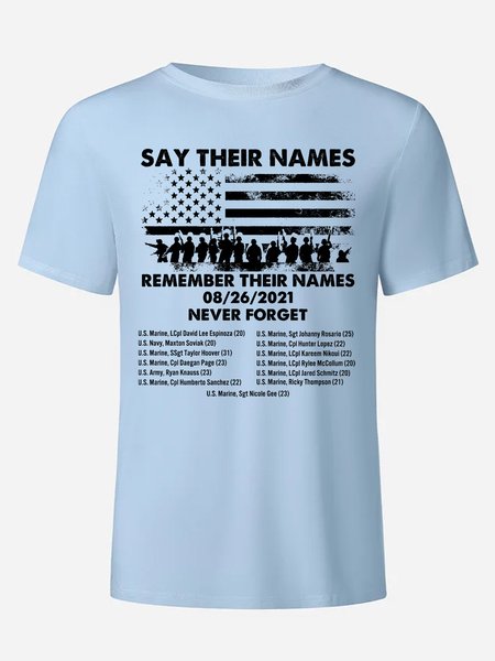 

Mens Say Their Names Shirt Remember Their Names Never Forget Our Veterans Short Sleeve Bamboo Fiber T-Shirt, Light blue, T-shirts