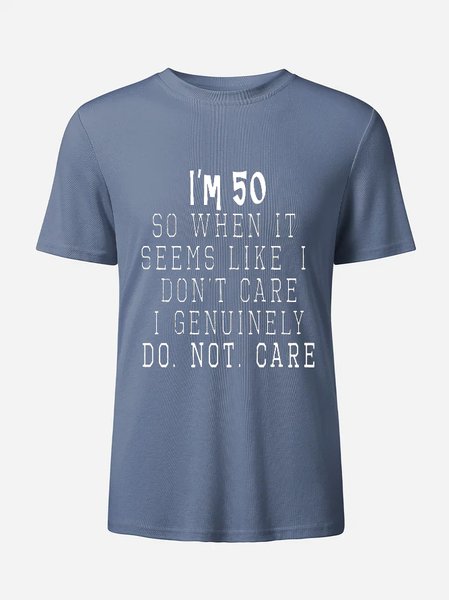 

Funny 50th Birthday Gift Men's Casual Eco-friendly Fabric T-Shirt, Deep blue, T-shirts