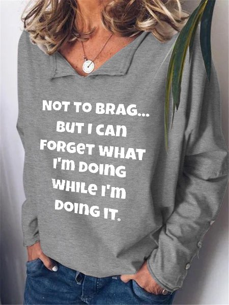 

Old Geezer Funny Sayings Print Long Sleeve Lapel Sweatshirt, Gray, Hoodies&Sweatshirts