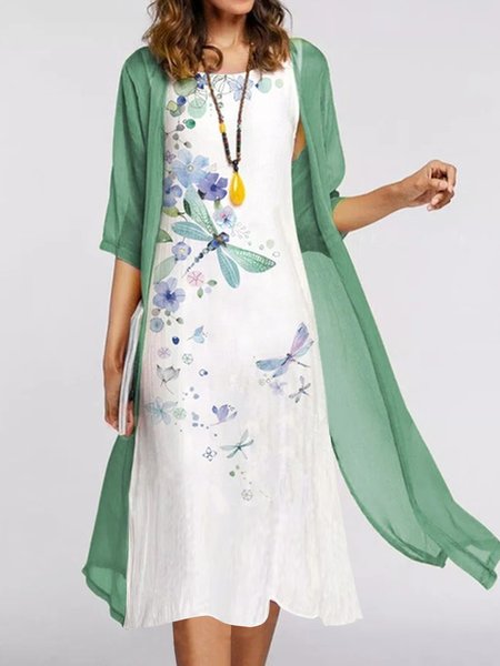 

Dragonfly Two Piece Sets, Green, Midi Dresses