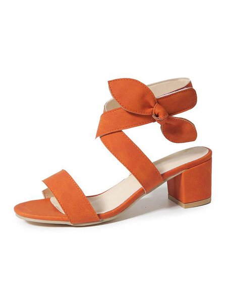 

JFN Leatherette Wrap-Around Bow Heel, Rust, Sandals