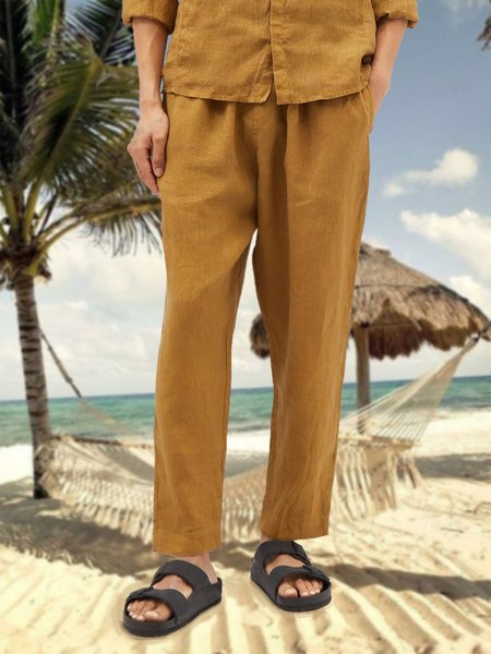 

Vacation Casual Pants, Deep khaki, Pants