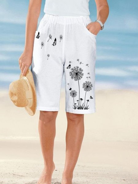 Buy Dandelion Beach Daily Pockets Loosen Shorts, Zolucky, White