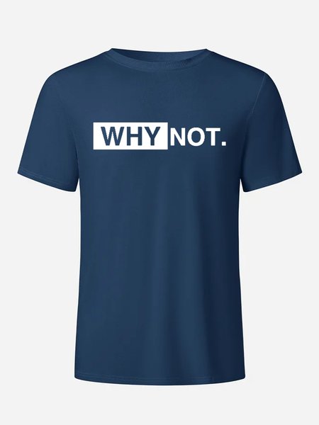 

Men's Why Not Antimicrobial Bamboo FabricShort Sleeve Casual Short Sleeve T-Shirt, Dark blue, T-shirts
