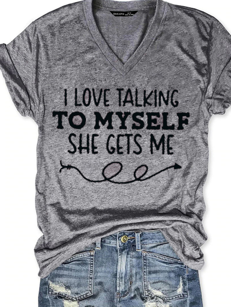 

I Love Talking To Myself She Gets Me Shirts&Tops, Gray, T-shirts