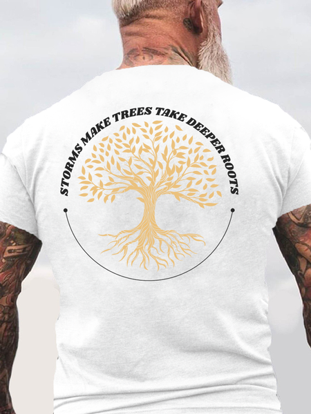 

Storms Make Trees Deeper Roots Lifetree Basics Short Sleeve T-Shirt, White, T-shirts