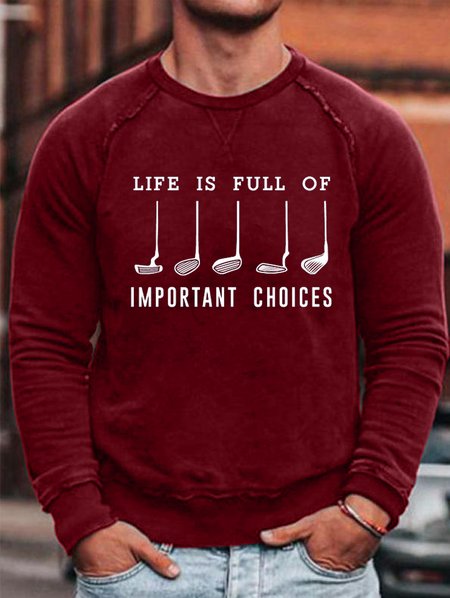 

Men's Life Is Full Of Important Choice Golf Player Sweatshirt, Red, Hoodies&Sweatshirts