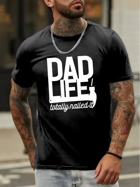 

Dad Life Men's Father's Day Crew Neck T-Shirt, Black, T-shirts