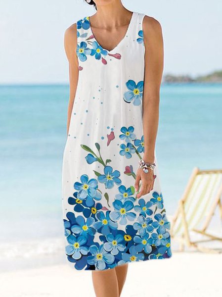 

Regular Fit Sleeveless Knitting Dresses, Blue, Dresses