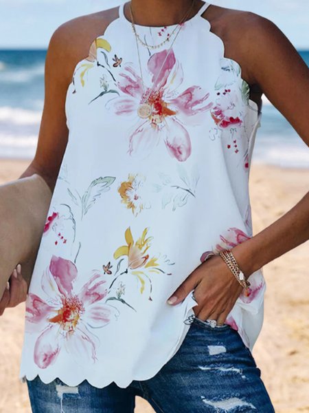 

Loosen Vacation Floral Woven, Multicolor, Tanks & Camis