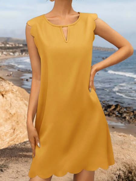 

Basics Loosen Sleeveless Knitting Dresses, Yellow, Dresses