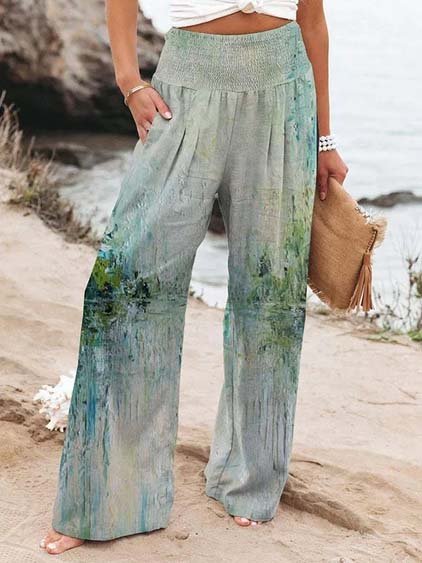 

Ombre Casual Elastic Waist Pants, Multicolor, Pants