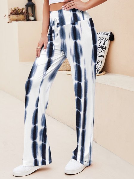 

Sporty Geometric Daily Pants, Blue, Pants