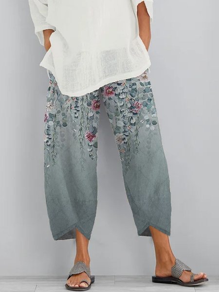 

Elastic waist Casual Loosen Pants, As picture, Pants
