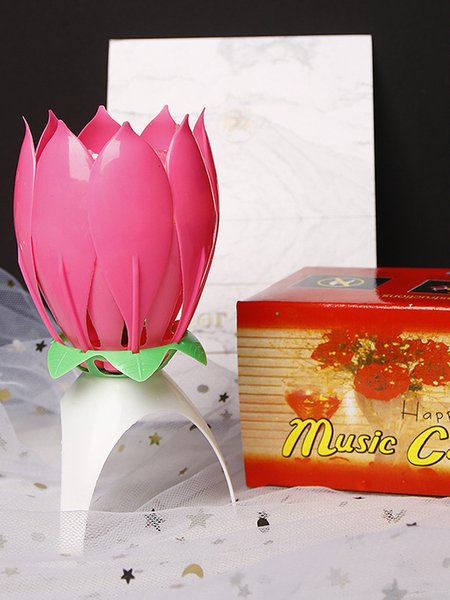 

JFN Lotus Shape Openable Musical Birthday Candle, As picture, Home & Garden & Decorations