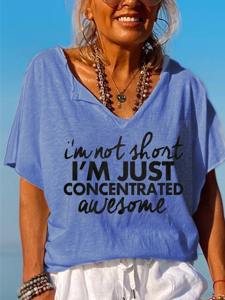 

I'm Not Short I Just Concentrated Awesome Shirts&Tops, Blue, T-shirts