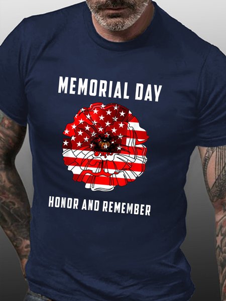 

Men's Usa Memorial Day Casual Short Sleeve T-Shirt, Purplish blue, T-shirts