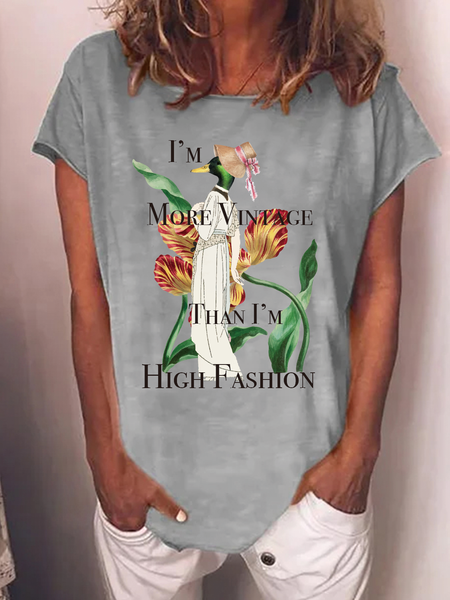

Fashion Vintage Vacation Short Sleeve T-Shirt, Gray, T-shirts