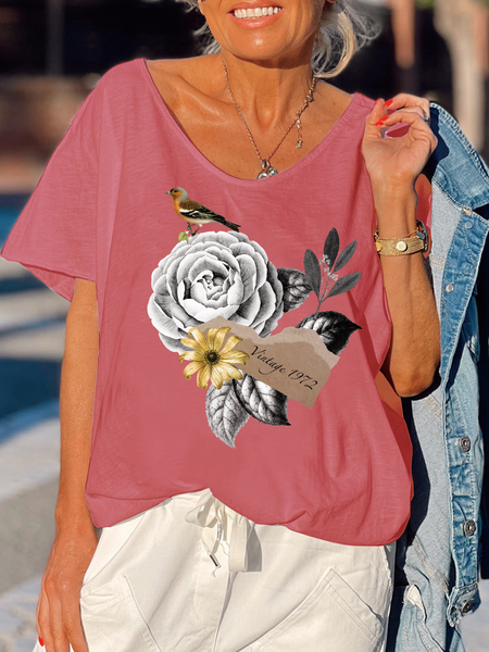 

Vintage 1972 Vacation Short Sleeve Tops, Pink, T-shirts