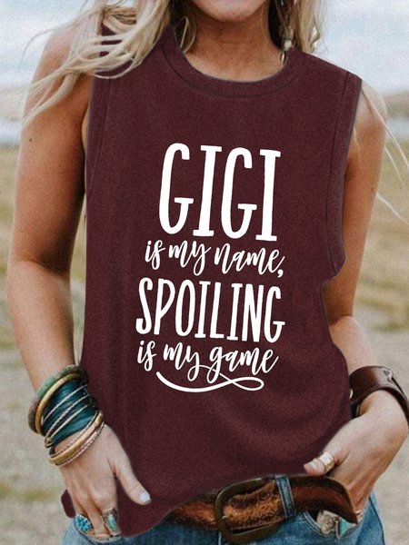 

Women's Gigi Is My Name Casual Knit, Wine red, Tank Tops