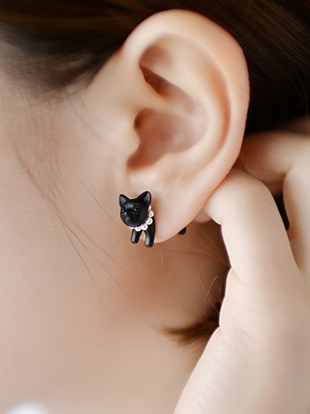 

Cat Pearl Earrings, As picture, Earrings