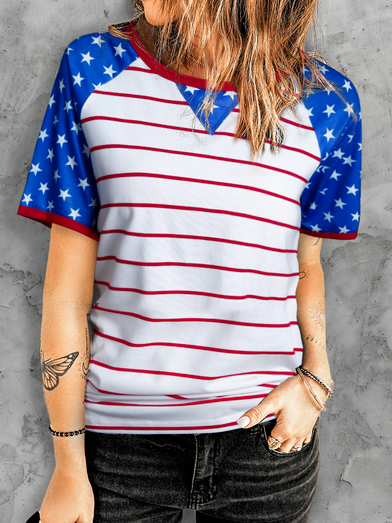

Basics Striped Star Flag T-Shirt, Multicolor, T-Shirts