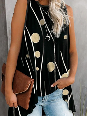 

Polka Dots Loosen Knit, Black, Tank Top