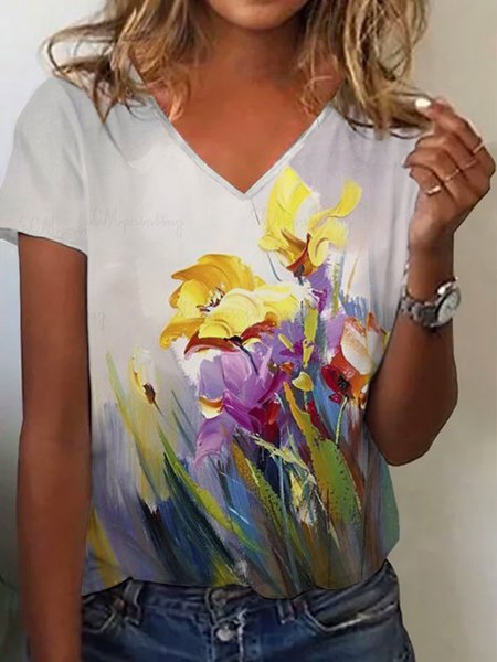 

Casual Short Sleeve T-Shirt, As picture, T-Shirts